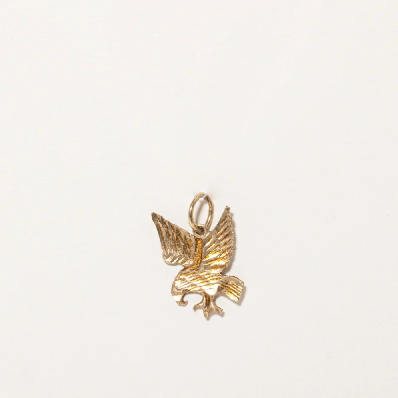 chunky statement cuff bracelet 10k Yellow Gold Eagle Charm