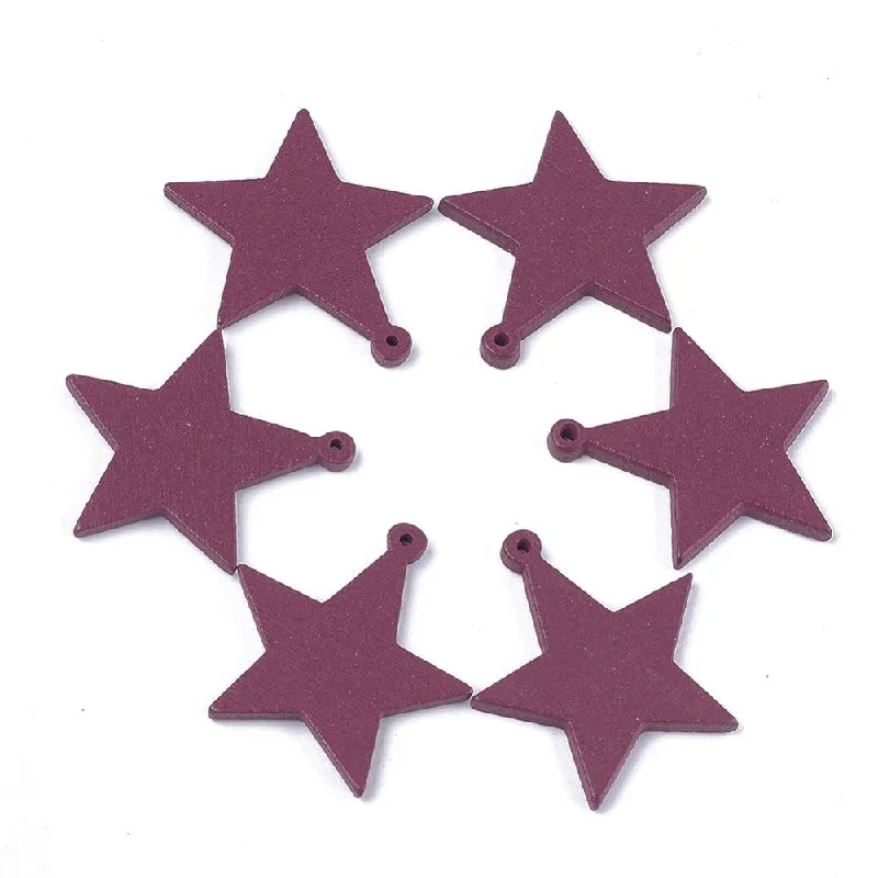 gold bar earrings minimalist 33x31mm Spray Painted Wood Star Pendants