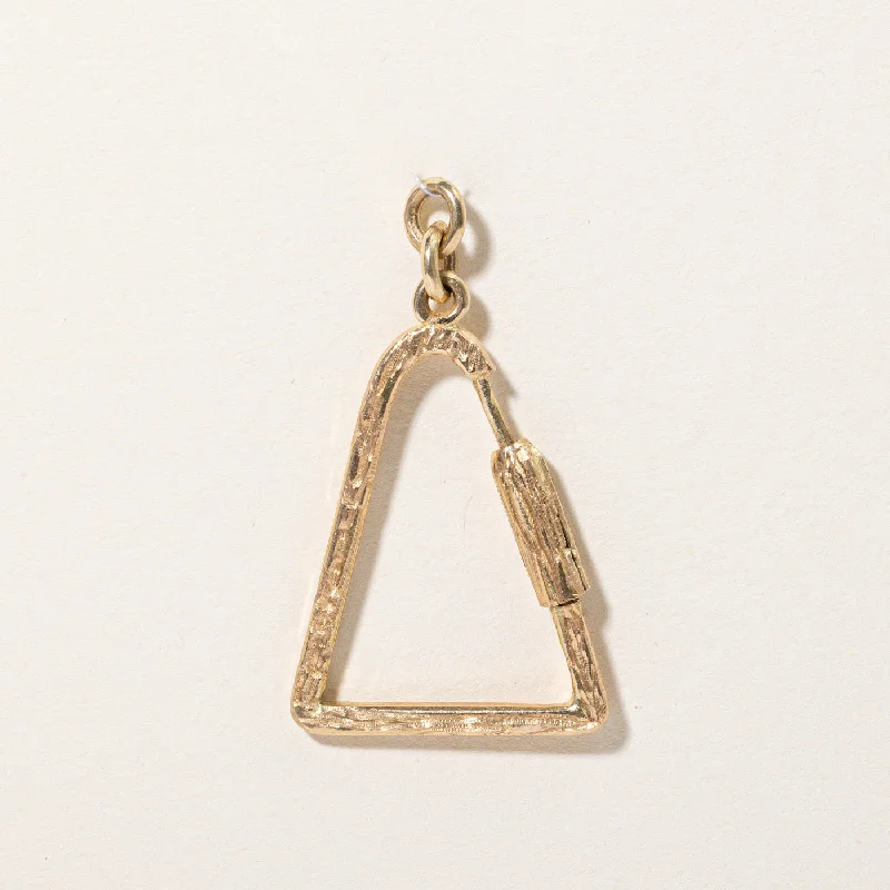sapphire engagement ring halo 18k Yellow Gold Carabiner Charm