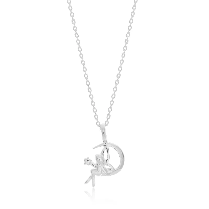 celestial orbit ring set 45cm Sterling Silver Fairy on Crescent Moon Pendant on Sterling Silver Chain celestial orbit ring set 45cm Sterling Silver Fairy on Crescent Moon Pendant on Sterling Silver Chain