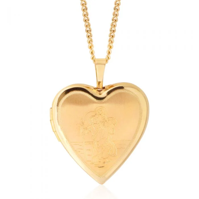 titanium wedding band men’s black 9ct Yellow Gold 20mm Heart Locket Pendant