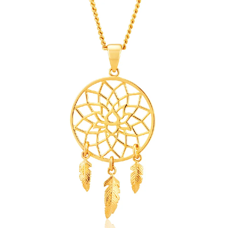 9ct Yellow Gold Fancy Dream Catcher Pendant