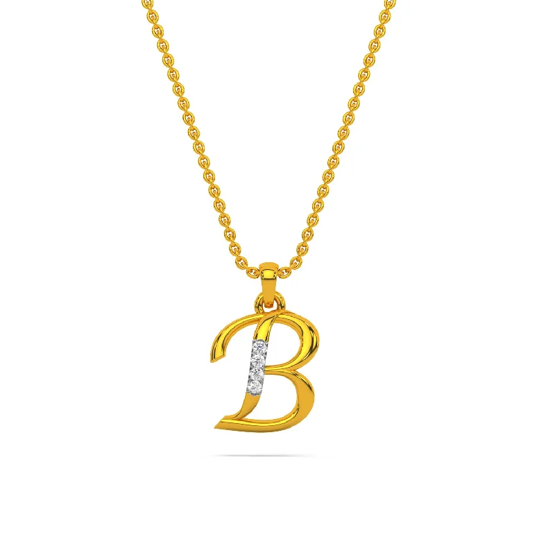 snake chain bracelet gold Alphabet B  Unisex Pendant