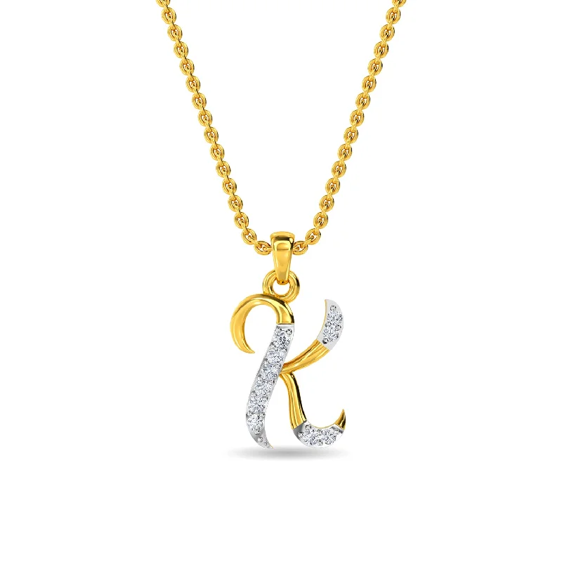 personalized couple rings Alphabet K Pendant