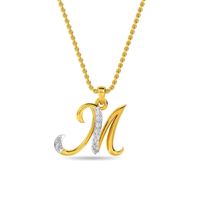 luxury emerald ring platinum Alphabet M Pendant