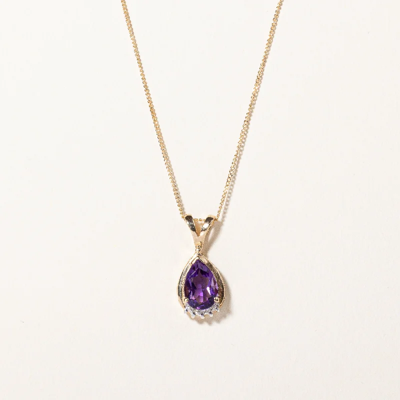 dainty lotus flower ring Amethyst & Diamond Pendant Necklace | 1.00ct, 0.02ctw | 18" | dainty lotus flower ring Amethyst & Diamond Pendant Necklace | 1.00ct, 0.02ctw | 18" |