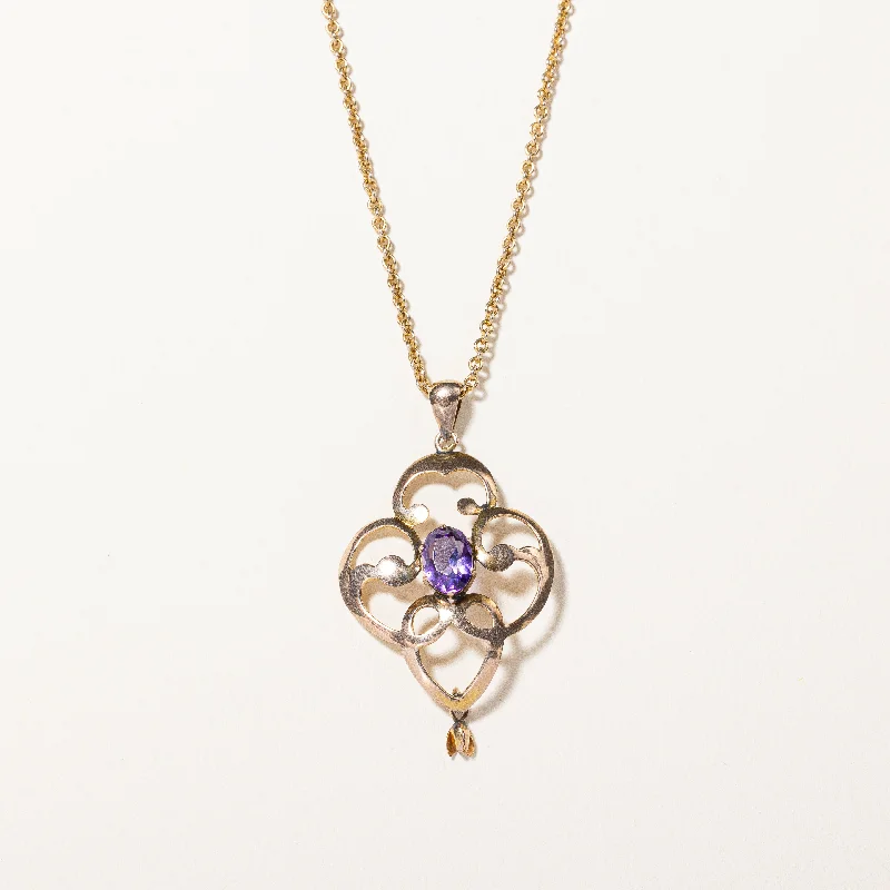 black diamond stud earrings Amethyst Pendant Necklace | 1.20ct | 18" |