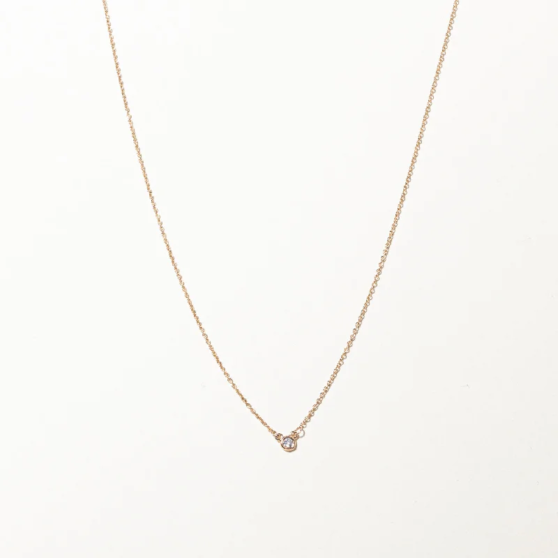 crystal-studded gold ring Bezel Set Diamond Necklace | 0.05ct | 19"|