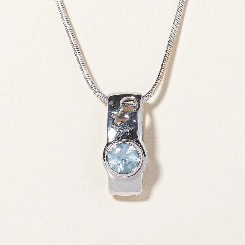vintage sapphire necklace Blue Topaz 'Amore' Pendant Necklace | 0.90ct | 18" |