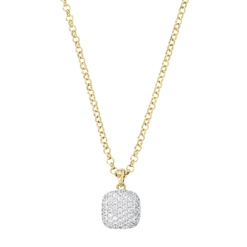 thin silver chain necklace Bronzallure Gold Plated Sterling Silver CZ Square Pendant on 41cm Chain