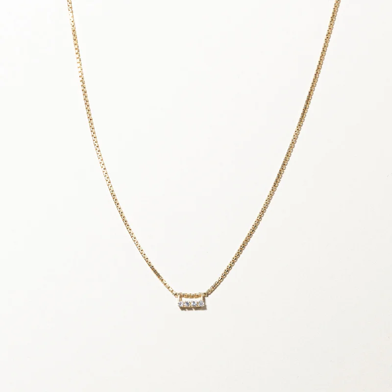 elegant pearl bridal set Diamond Box Chain | 0.06ctw | 15"|