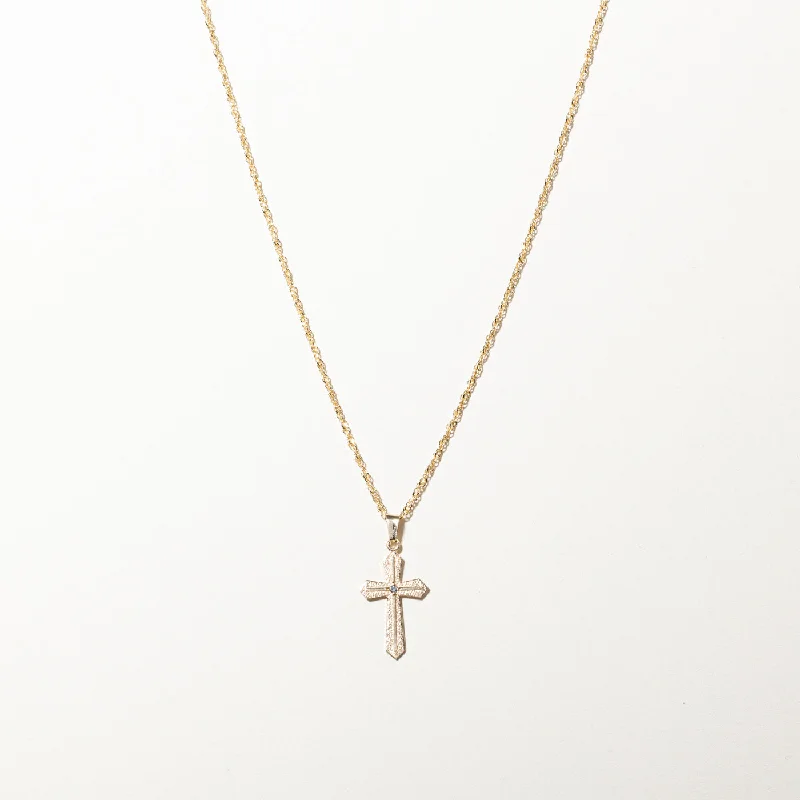 personalized family tree necklace Diamond Cross Pendant Necklace | 0.01ct | 15"|