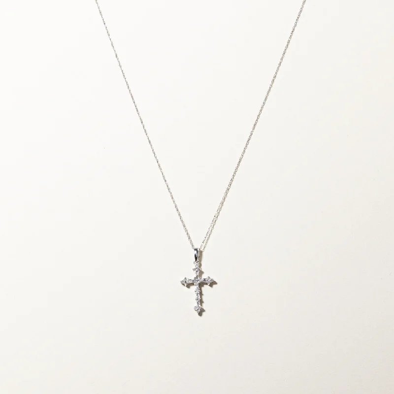 real smoky quartz pendant Diamond Cross Pendant Necklace | 0.12ctw | 18"|