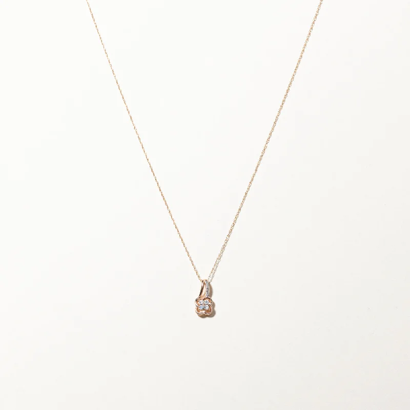 engraved pendant necklace Diamond Pendant Rose Gold Necklace | 0.06ctw | 19"|