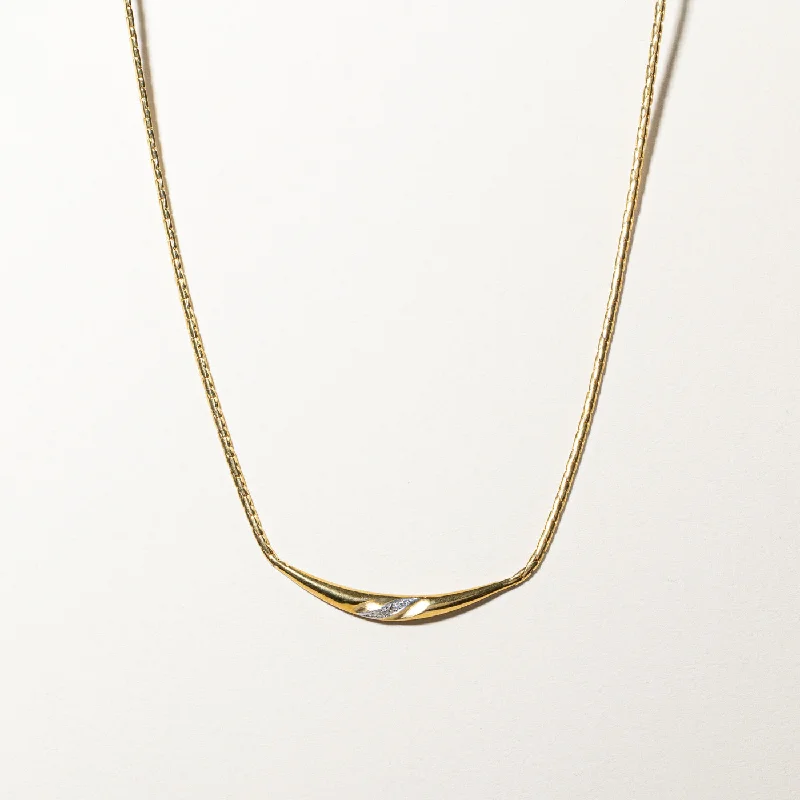silver infinity symbol bracelet Diamond Textured Necklace | 0.03ctw | 17"|