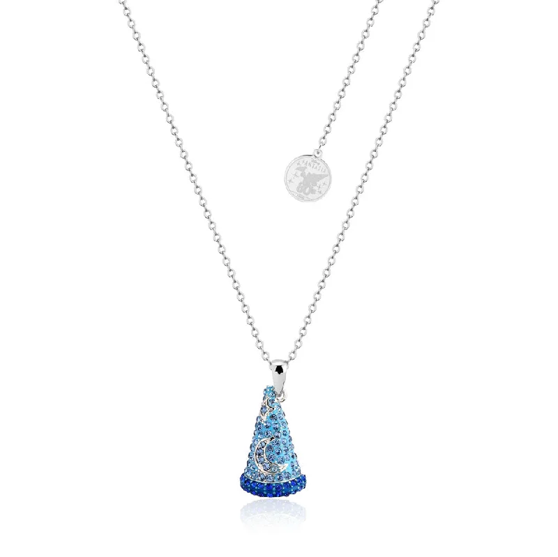 hand-stamped coordinates bracelet Disney Fantasia White Gold Plated Sorcerer's Hat Pendant on 45+7cm Chain
