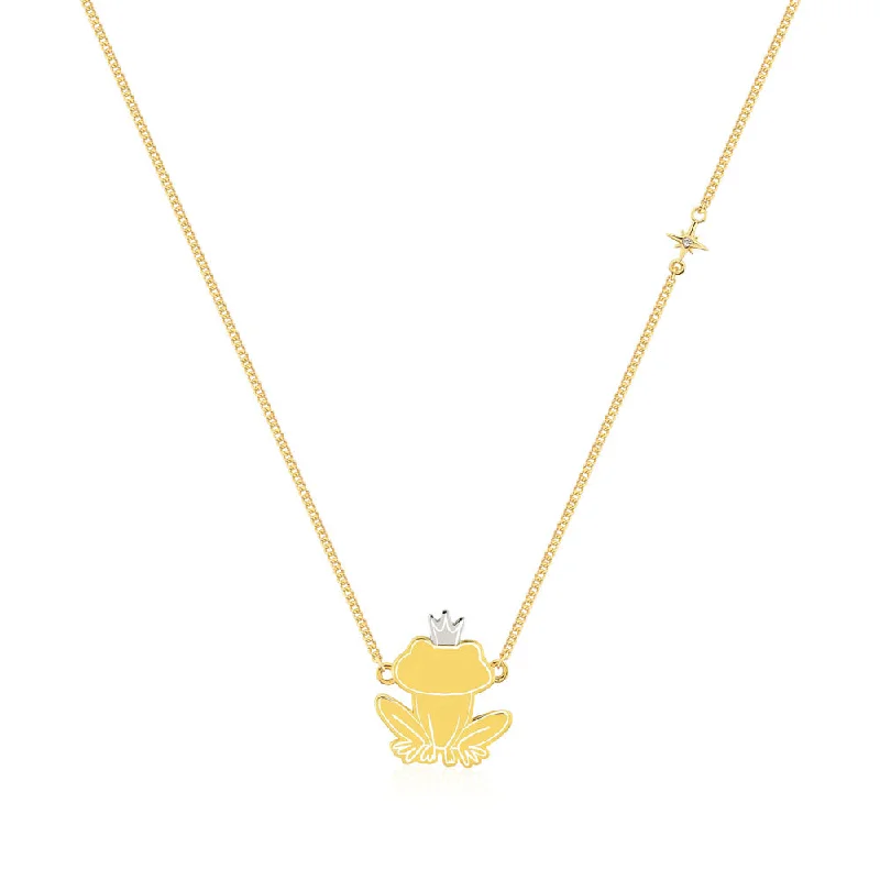 infinity necklace with birthstones Disney Princess And The Frog Two Tone Gold Plated Prince Naveen Pendant On 40cm Chain