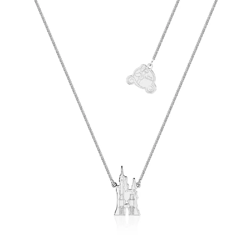 yellow sapphire engagement ring Disney Princess Cinderella Rhodium Plated Castle Pendant on 40cm Chain