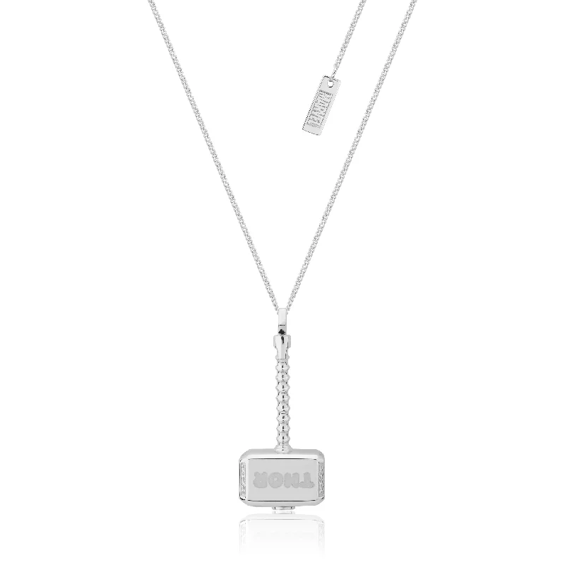 unique gemstone necklace handmade Disney Sterling Silver Thor Hammer Pendant On 60cm Chain
