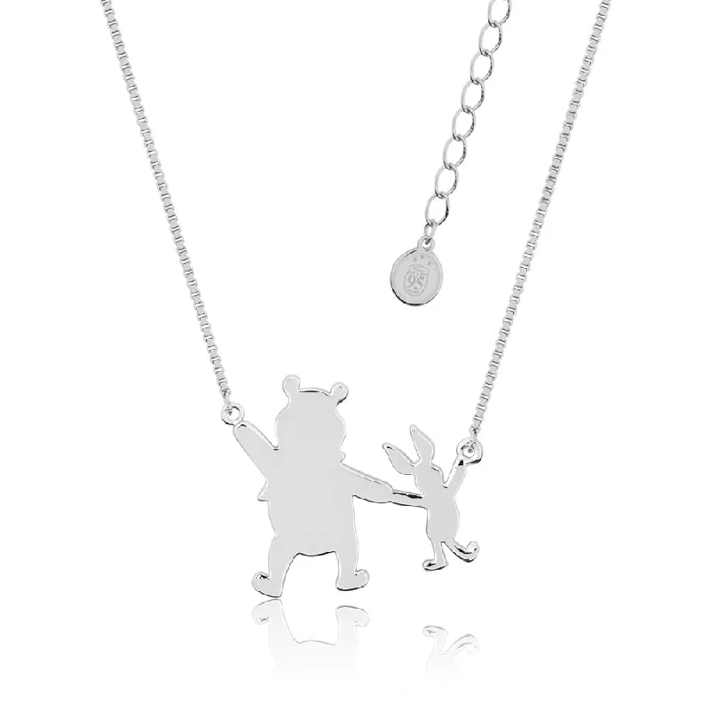 hammered gold stacking rings Disney White Gold Plated Winnie The Pooh+Piglet Pendant On 45+7cm Chain