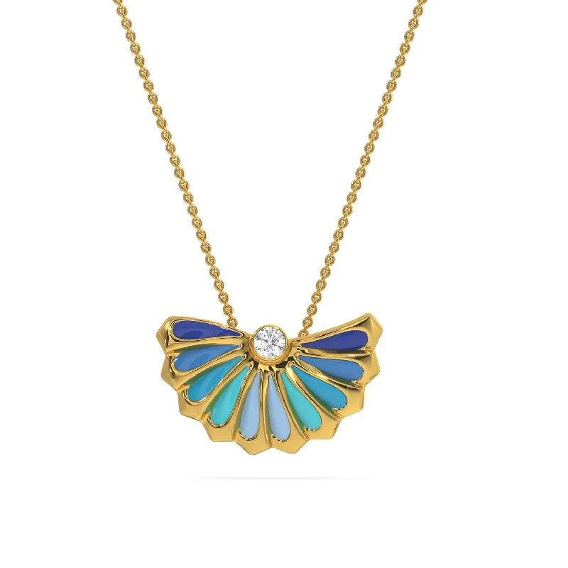 gold and turquoise statement ring Finola Pendant