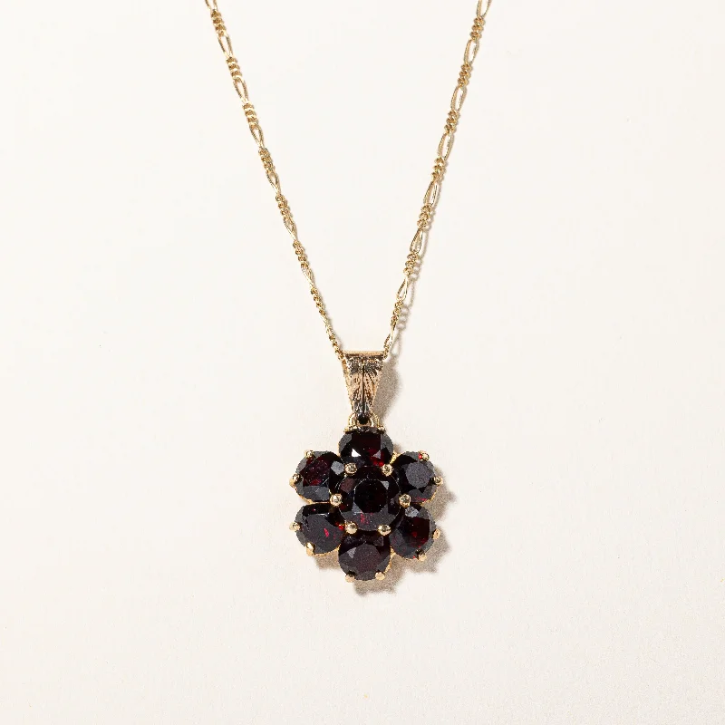 14k gold nose ring hoop Vintage Italian Garnet Cluster Pendant and Necklace | 5.50ctw | 18" |