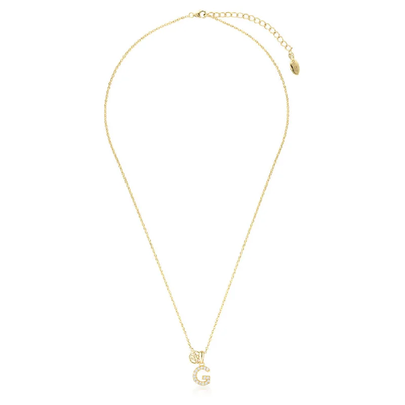 ethical lab-grown diamond ring Georgini Sterling Silver Gold Plated Luxury Letters G Pendant On Chain
