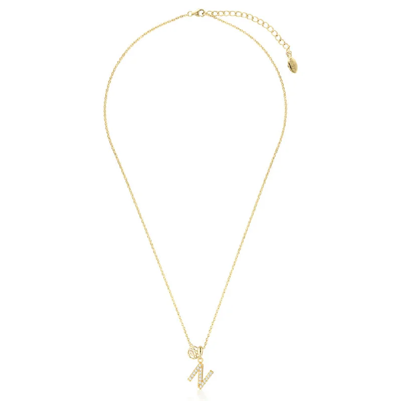 wide gold cuff bracelet Georgini Sterling Silver Gold Plated Luxury Letters N Pendant On Chain