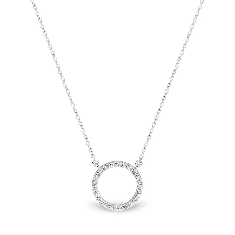 chunky gold chain necklace Georgini Sterling Silver Zirconia Circle Pendant with Chain chunky gold chain necklace Georgini Sterling Silver Zirconia Circle Pendant with Chain