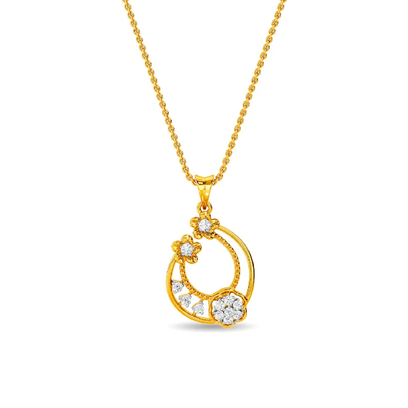 elegant pearl necklace with diamonds Kaisha Pendant