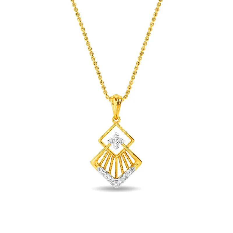 solid gold stacking rings set Keana Pendant