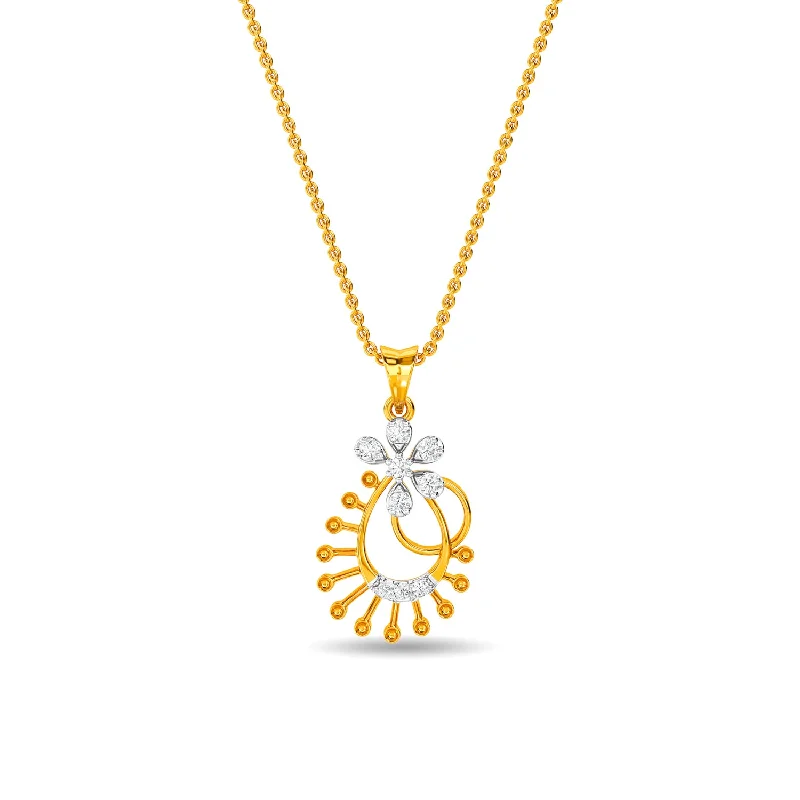 delicate floral wedding band Leya Pendant