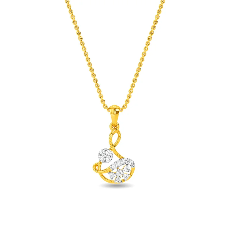 bezel set engagement ring modern Lori Pendant