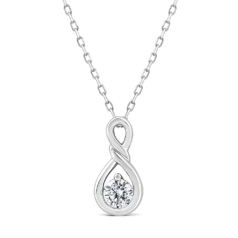 Luminesce Lab Grown Infinity Diamond Pendant With 10ct White Gold