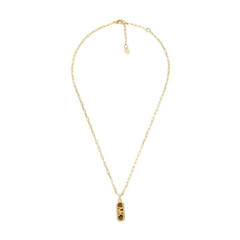 real diamond solitaire ring Michael Kors 14ct Yellow Gold Plated Brass Tiger's Eye Dog Tag Pendant with Chain