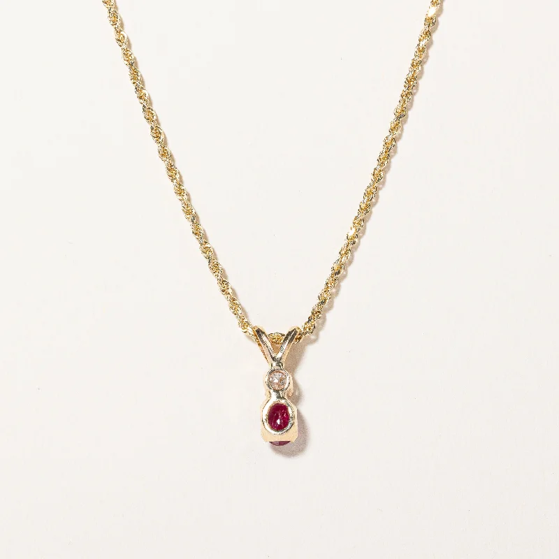 personalized couples necklace gold Ruby & Diamond Pendant Necklace | 0.30ct, 0.15ct | 18" | personalized couples necklace gold Ruby & Diamond Pendant Necklace | 0.30ct, 0.15ct | 18" |