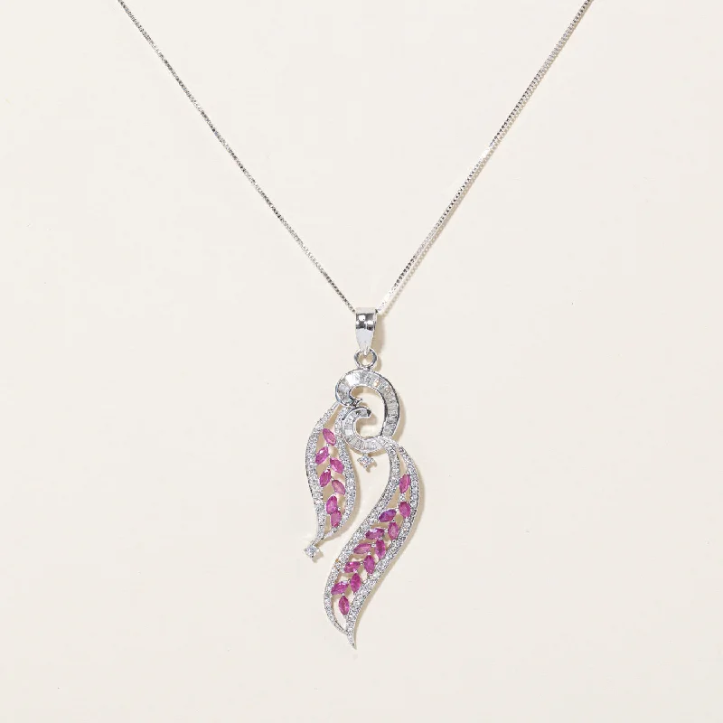 Ruby & Diamond Pendant Necklace | 2.00ctw, 1.25ctw | 18" |