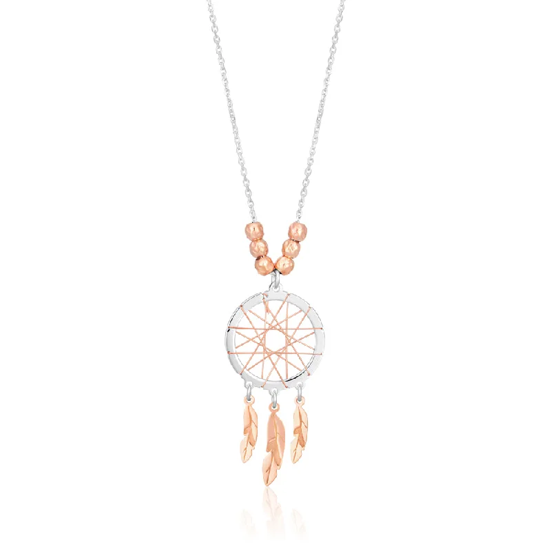 gothic bat ring sterling silver Sterling Silver 2 Tone Dream Catcher Pendant on 45cm chain
