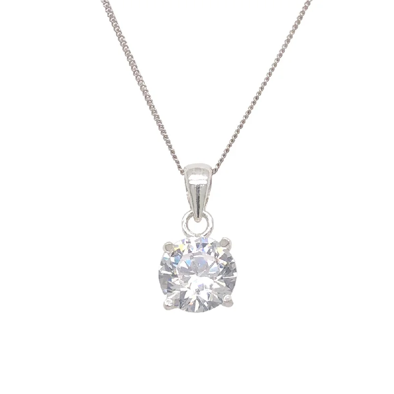vintage filigree locket necklace Sterling Silver 7mm 4 Claw Zirconia Pendant