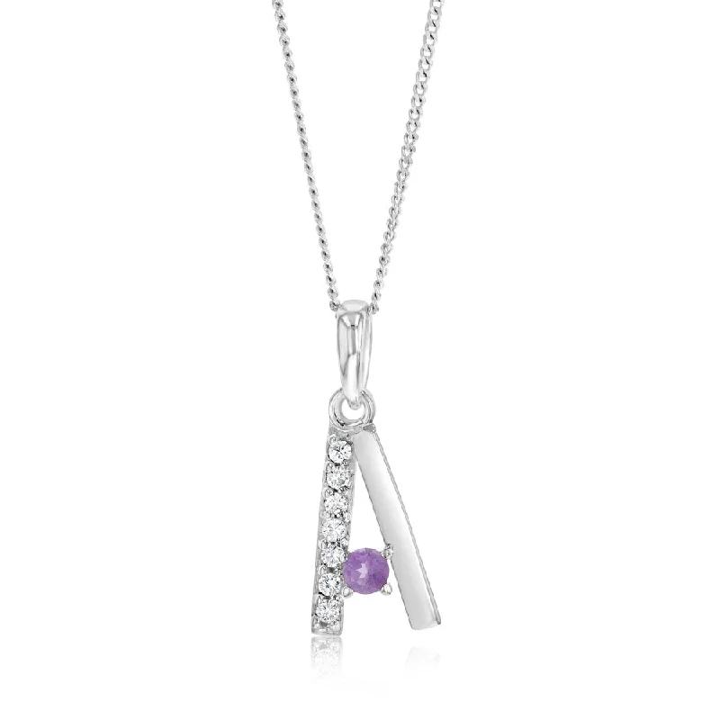 luxury diamond anniversary band Sterling Silver Amethyst And Cubic Zirconia Initial "A" Pendant luxury diamond anniversary band Sterling Silver Amethyst And Cubic Zirconia Initial "A" Pendant