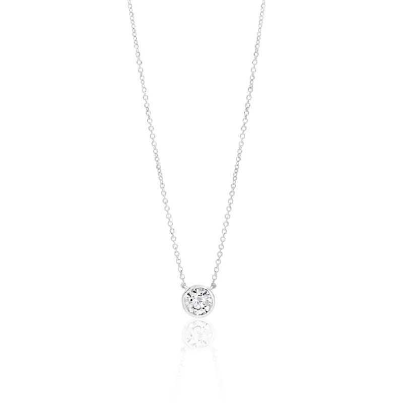 hexagon-shaped engagement ring unique Sterling Silver Cubic Zirconia Bezel 6mm Pendant With 45cm Chain hexagon-shaped engagement ring unique Sterling Silver Cubic Zirconia Bezel 6mm Pendant With 45cm Chain