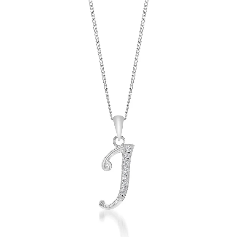 rose gold ring with diamonds Sterling Silver Cubic Zirconia Cursive Initial "J" Pendant rose gold ring with diamonds Sterling Silver Cubic Zirconia Cursive Initial "J" Pendant