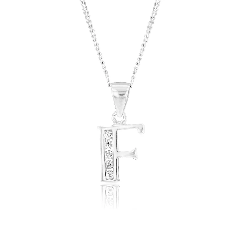 handmade lava stone bracelet Sterling Silver Cubic Zirconia  Initial "F"  Pendant