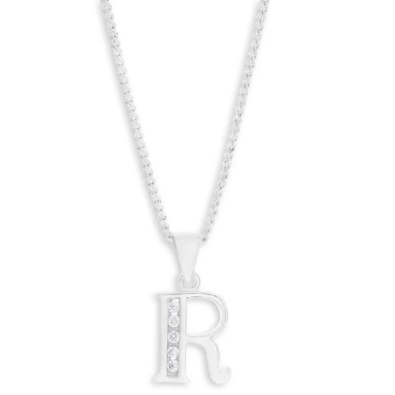 birthstone charm bracelet for mom Sterling Silver Cubic Zirconia Initial "R" Pendant birthstone charm bracelet for mom Sterling Silver Cubic Zirconia Initial "R" Pendant