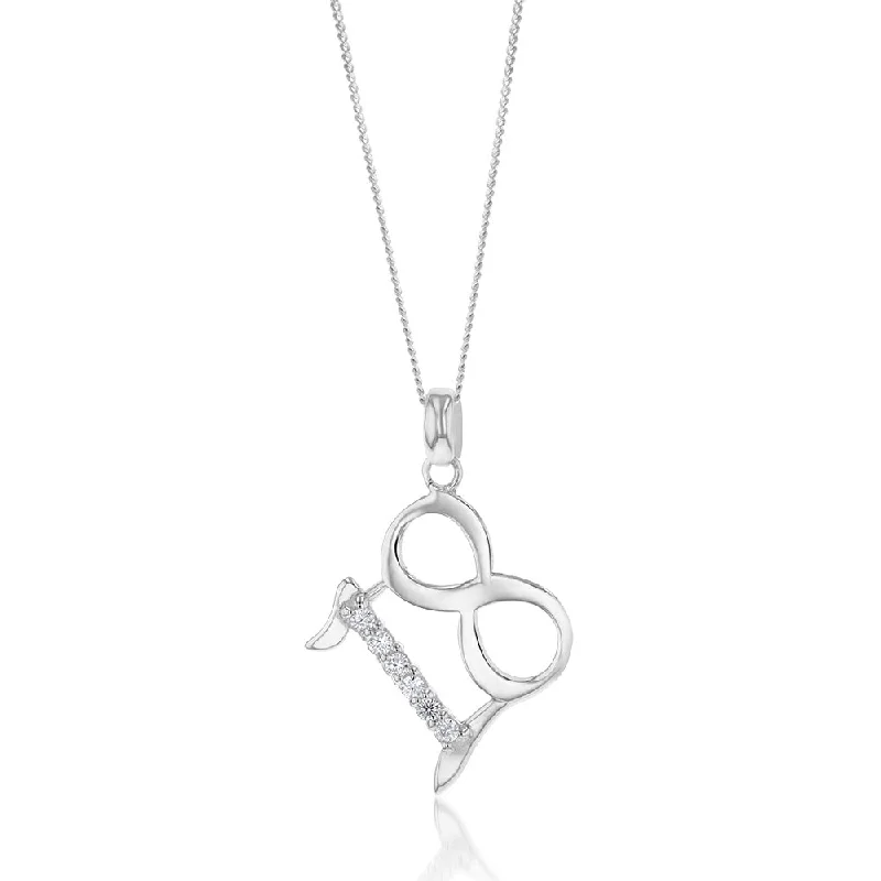 simple crystal pendant necklace Sterling Silver Cubic Zirconia On Number "18" Pendant simple crystal pendant necklace Sterling Silver Cubic Zirconia On Number "18" Pendant