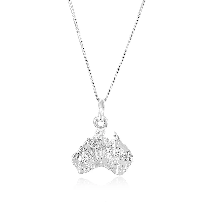 celestial constellation necklace silver Sterling Silver Map Of Australia Pendant