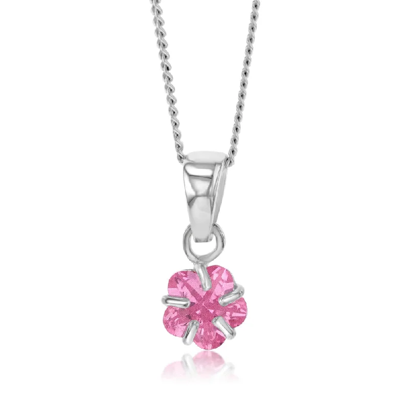 dainty rose gold anklet Sterling Silver Pink Cubic Zirconia Pendant