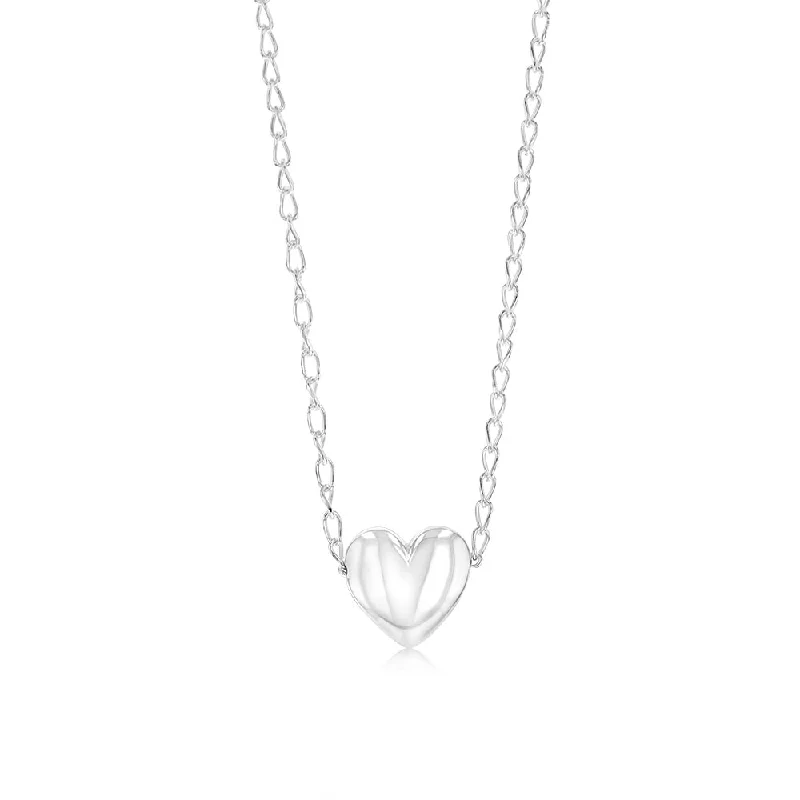 vintage diamond brooch pin Sterling Silver Polished Heart Pendant On Chain