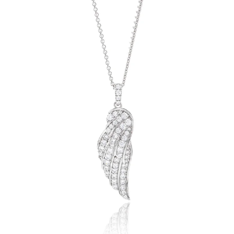 minimalist chain anklet gold Sterling Silver Rhodium Plated Cubic Zirconia On Angel Wings Pendant On 40+5cm Chain
