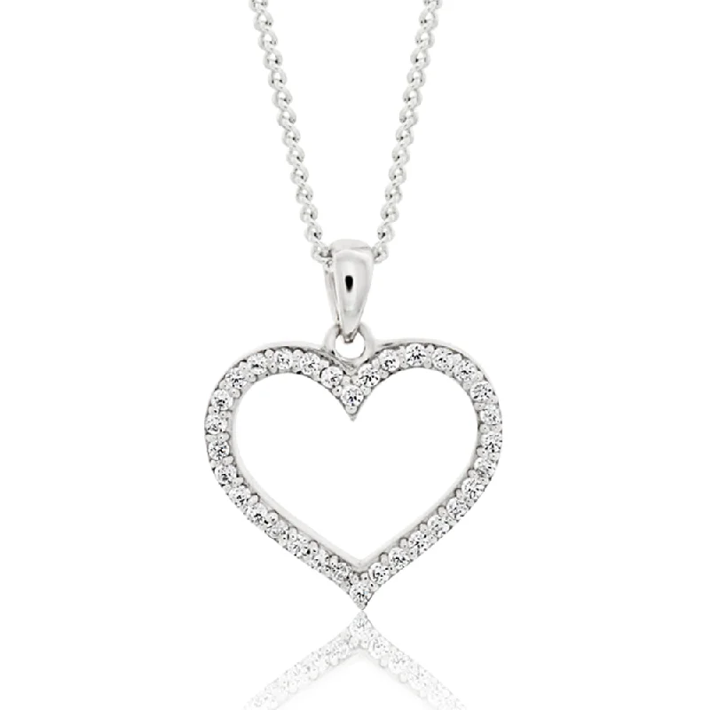 cubic zirconia stud earrings classic Sterling Silver Rhodium Plated Cubic Zirconia Open Heart Pendant cubic zirconia stud earrings classic Sterling Silver Rhodium Plated Cubic Zirconia Open Heart Pendant